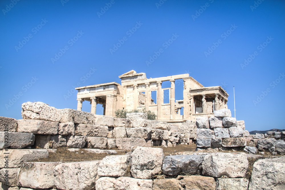 The Erechtheum or temple of Poseidon on the Acropolis in Athens, the capital of Greece
