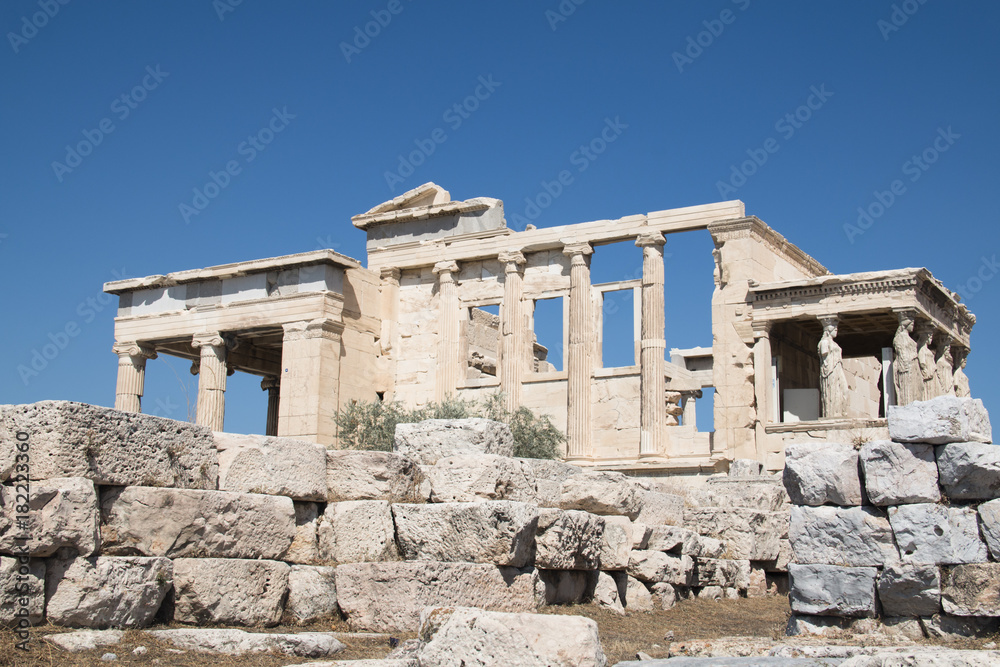 The Erechtheum or temple of Poseidon on the Acropolis in Athens, the capital of Greece