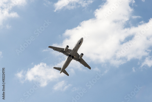 Airplane on blue sky