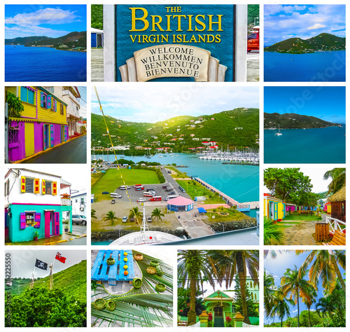 The collage from views of Tortola Island
