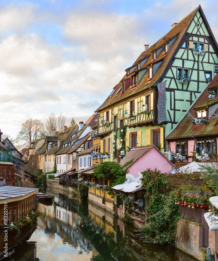 The little Venice of Colmar - is a picturesque old tourist area near  the  historic center of Colmar, Haut-Rhin,  Alsace, France.