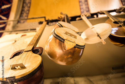 Many wooden Baglama,Traditional stringed instrument.