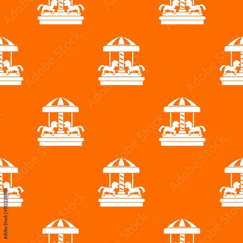 Carousel with horses pattern seamless