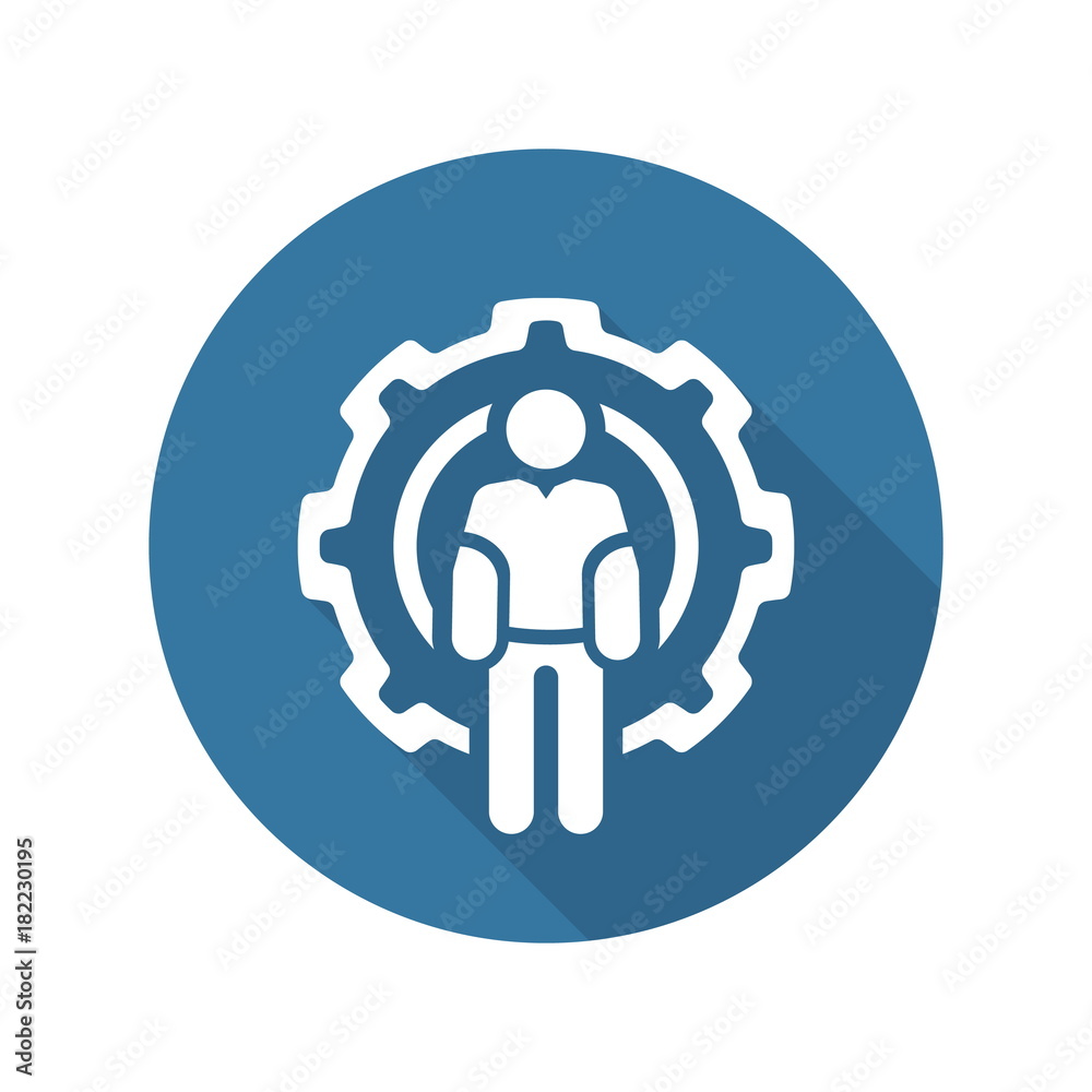 Technician Icon. Man and Cog Wheel. Engineering Symbol. Technician Icon. Man and Cog Wheel. Engineering Symbol.