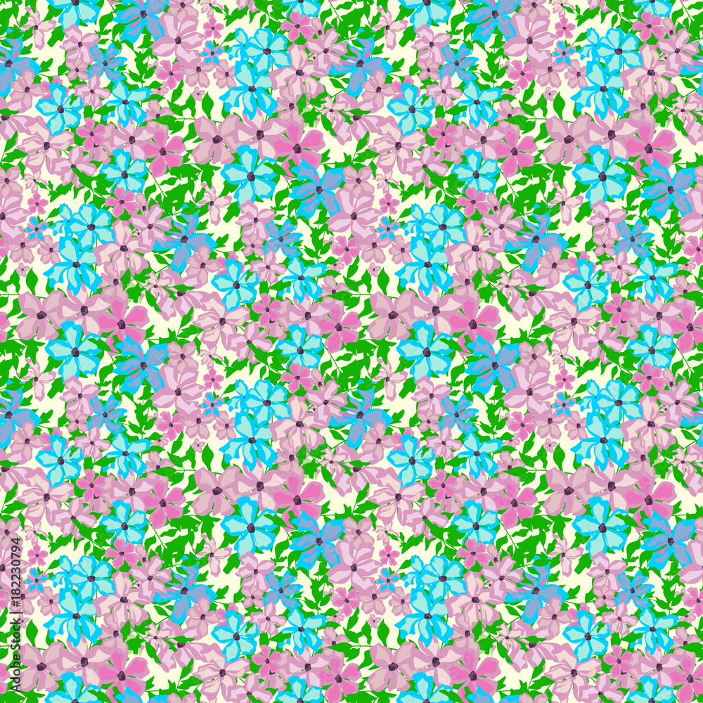 Fashionable pattern in small flowers. Floral seamless background for textiles, fabrics, covers, wallpapers, print, gift wrapping and scrapbooking. Raster copy.