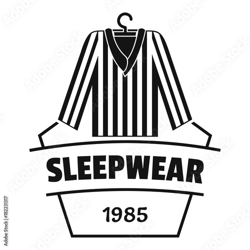 Sleepwear logo, simple black style