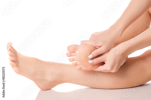 Female feet heel massage