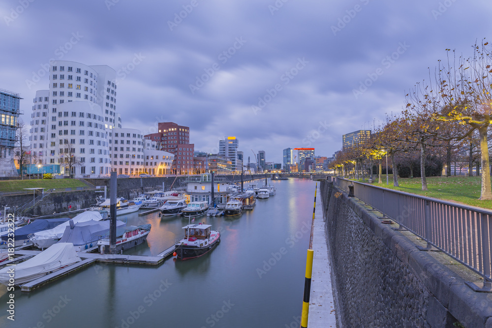 Duesseldorf Marina after Sunset/ Germany