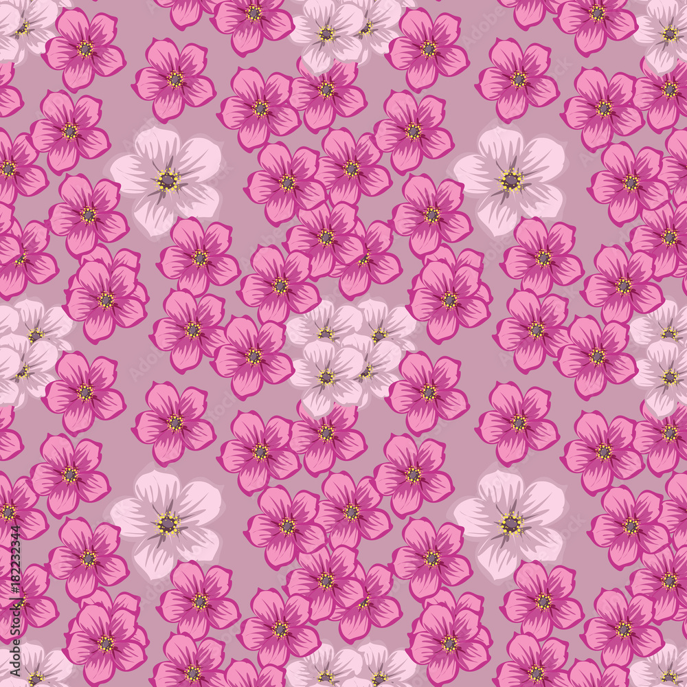 Seamless floral pattern. Background in small flowers for textiles, fabrics, cotton fabric, covers, wallpaper, print, gift wrapping, postcard, scrapbooking. Seamless floral pattern. Background in small flowers for textiles, fabrics, cotton fabric, covers, wallpaper, print, gift wrapping, postcard, scrapbooking.