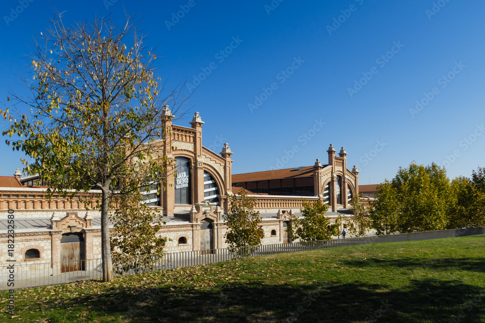 Naklejka premium Cultural center called Matadero Madrid, in the Madrid area known as Madrid-rio, next to the Manzanares river