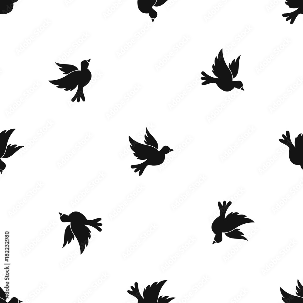 Dove pattern seamless black Dove pattern seamless black