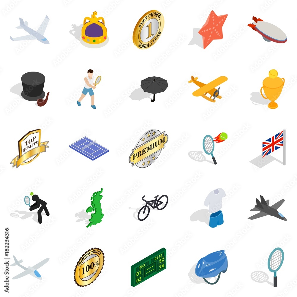 Obraz premium Submission icons set, isometric style