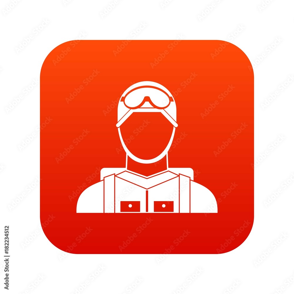 Military paratrooper icon digital red Military paratrooper icon digital red