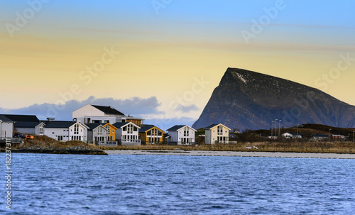 Sommaroy, a populated island located about 36 kilometres west of the city of Tromso in the western part of Troms county, Norway. photo