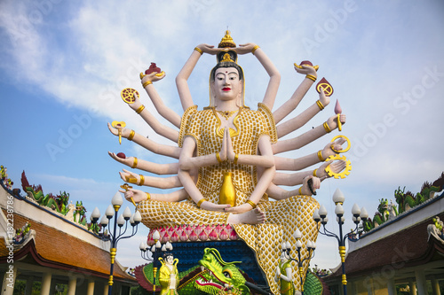 Wat Plai Laem temple with 18 hands God statue (Guanyin), Koh Samui, Surat Thani photo