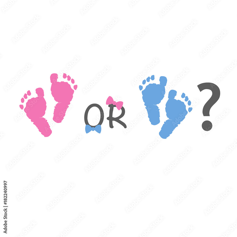 Pink and sales blue baby footprints