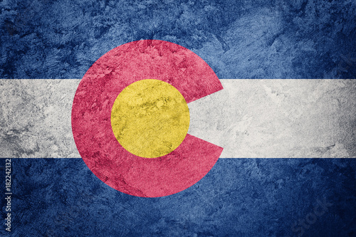 Fototapeta Grunge Colorado state flag. Colorado flag background grunge texture.
