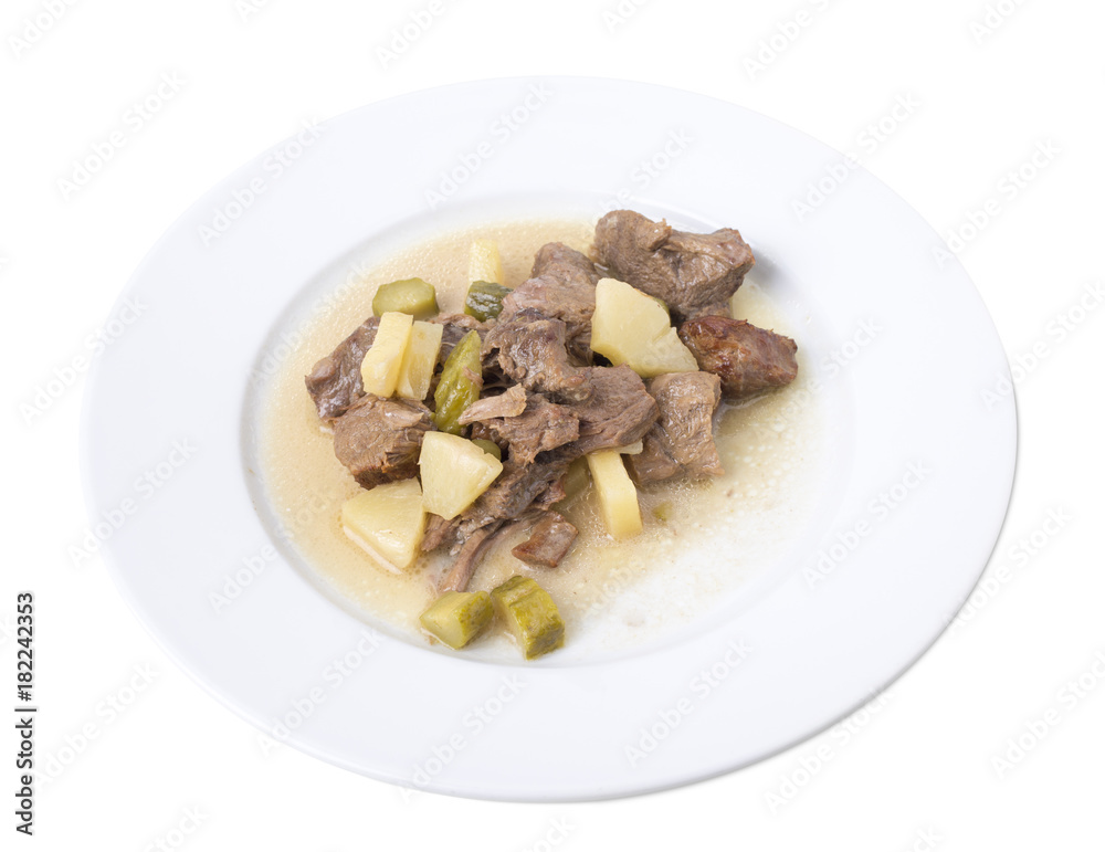 Meat stew with pineapple.