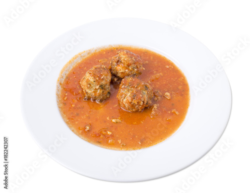 Meatballs in sauce.