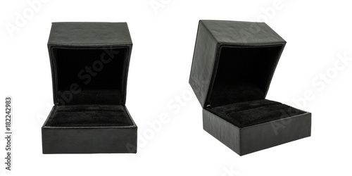 isolated black ring box, isolated black ring case, ring display box