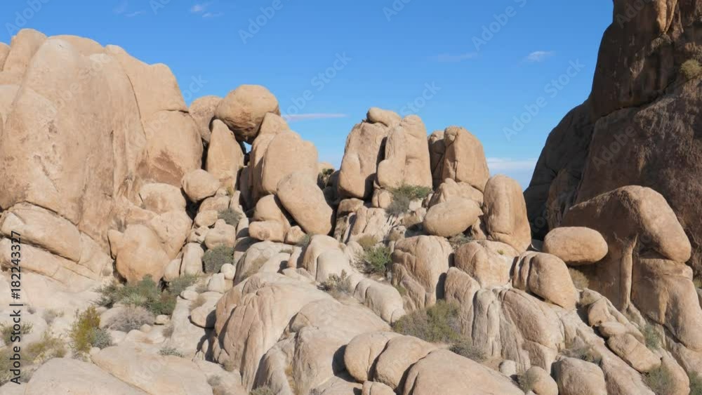 Panorama From Bottom Up, The Big Rocks In Joshua Tree National Park USA Panorama From Bottom Up, The Big Rocks In Joshua Tree National Park USA