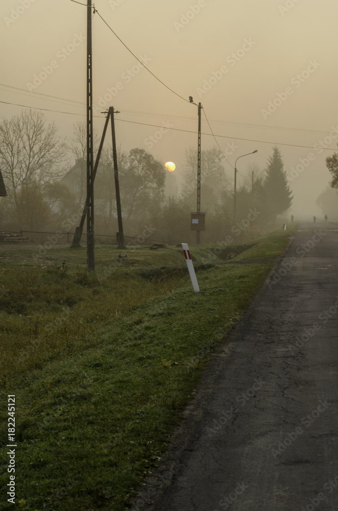 Naklejka premium świt Bieszczady