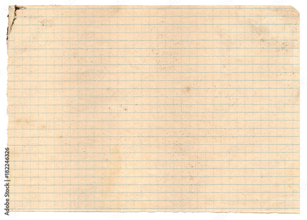 The front side of an old checkered paper texture sheet.

