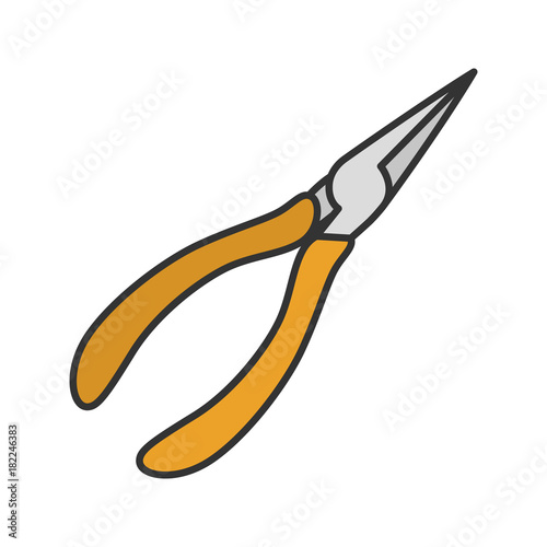 Pointed pliers color icon © bsd studio