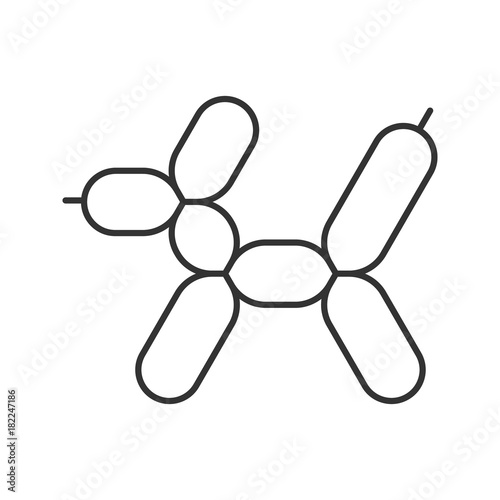 Balloon dog linear icon