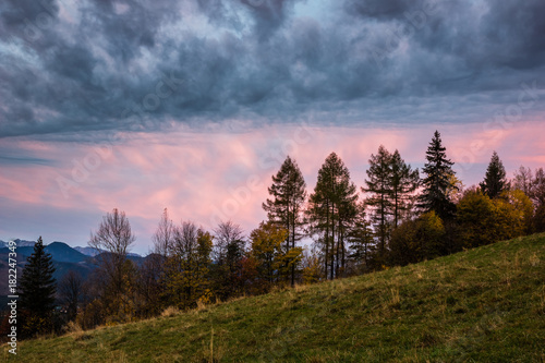 Panorama Tatra mountains from Koscielisko, Poland