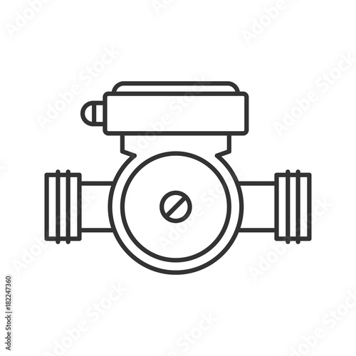 Water pump linear icon