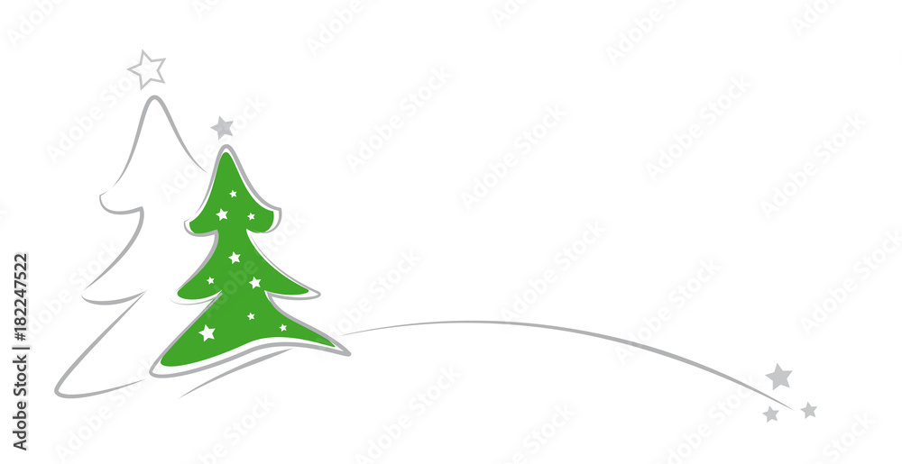 zwei weihnachtsbäume - grün/grau zwei weihnachtsbäume - grün/grau