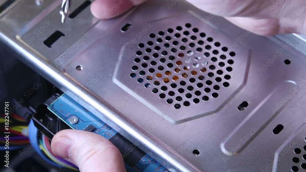 Installing hard drive at computer case
Installing hard drive at computer case