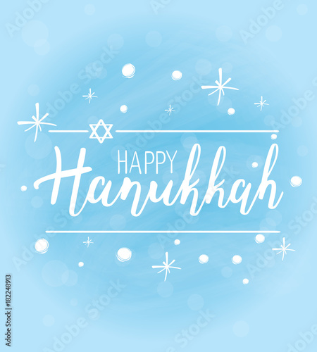 Vector illustration of Happy Hanukkah. 