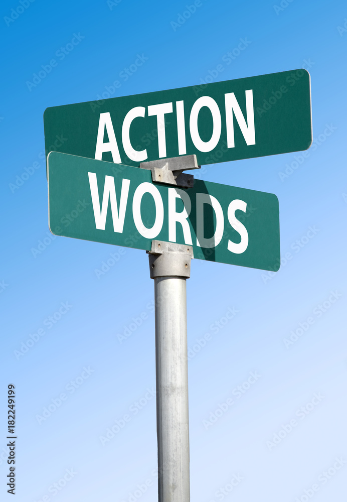 Fototapeta premium action and words sign