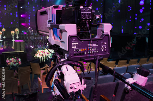 professional digital video camera accessories for video cameras tv camera in a concert hall © batuhan toker