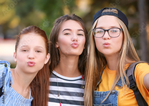Cute teenager girls taking ...