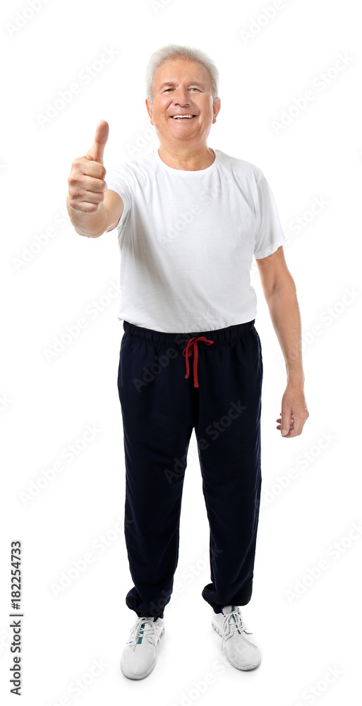 Mature man on white background Mature man on white background