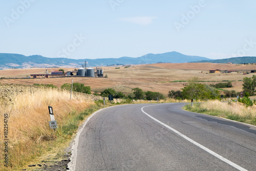 Plowed field ready to be cultivated in Val d'Orcia, Tuscany