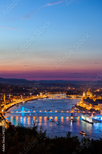 Budapest City at Blue Hour in Hungary