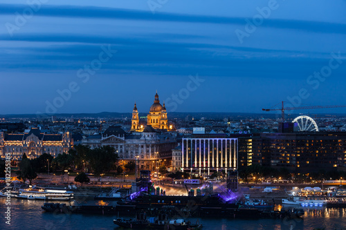 Budapest City Downtown Skyline at Night