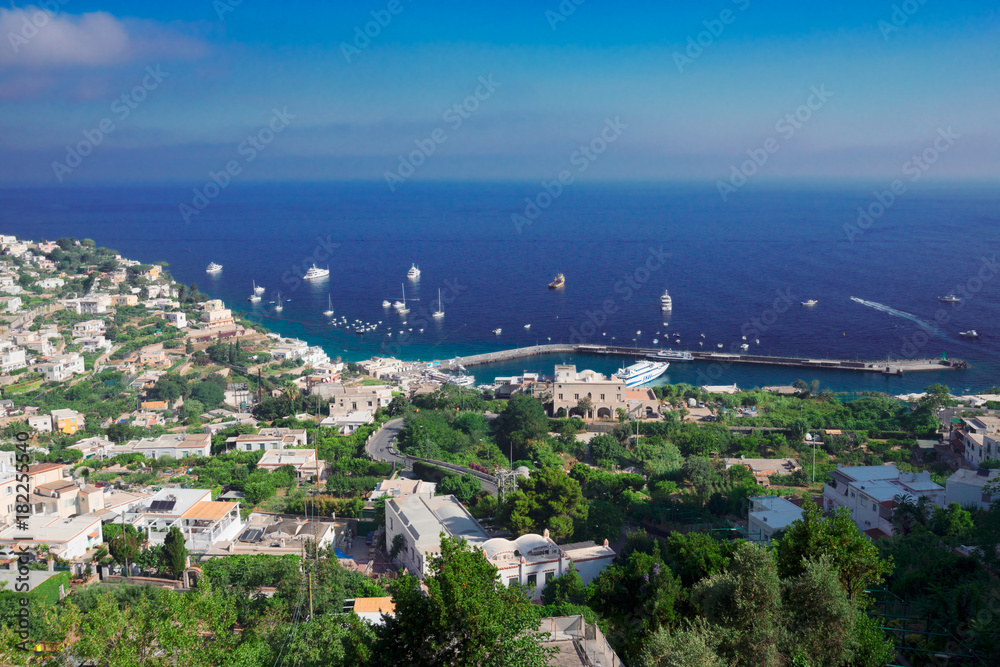 View on coastal line of Capri island, Italy