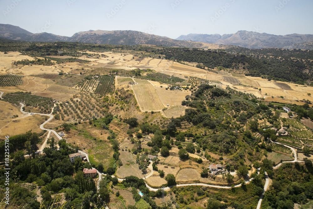 View from Ronda, Spanish Moor town - Ronda, Malaga, Andalusia, Spain
