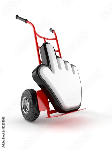 Hand truck with cursor icon