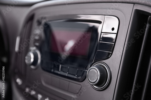 Modern car radio, closeup