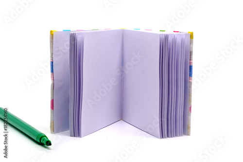 Opened notebook with blank ...