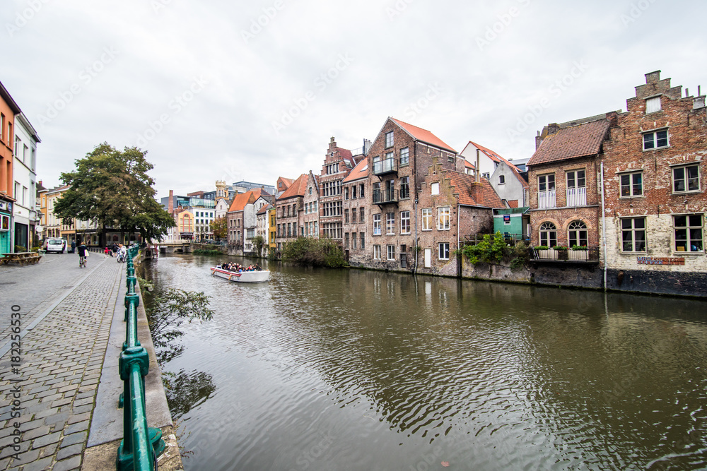 GHENT, BELGIUM - November, 2017: Architecture of Ghent city center. Ghent is medieval city and point of tourist destination in Belgium. GHENT, BELGIUM - November, 2017: Architecture of Ghent city center. Ghent is medieval city and point of tourist destination in Belgium.