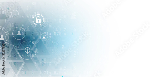 Cyber security and information or network protection. Future technology web services for business and internet project