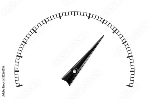 Universal gage scale. Black and white semi circle