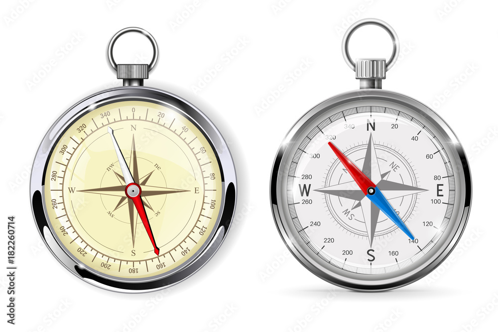 Compass. Navigation equipment, metal gauge Compass. Navigation equipment, metal gauge